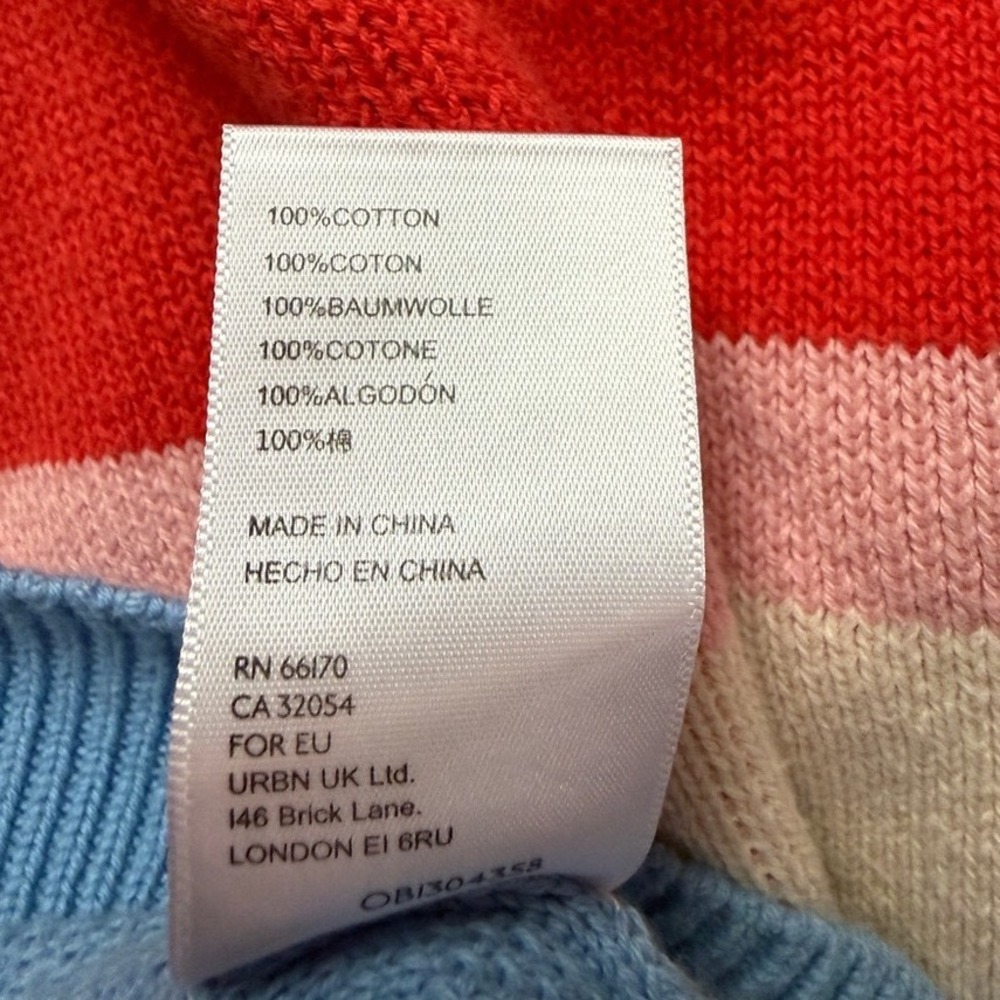 BDG Urban Outfitters Oversized Renna Stripe Rugby Polo Sweater S Preppy Academia - Picture 8 of 8